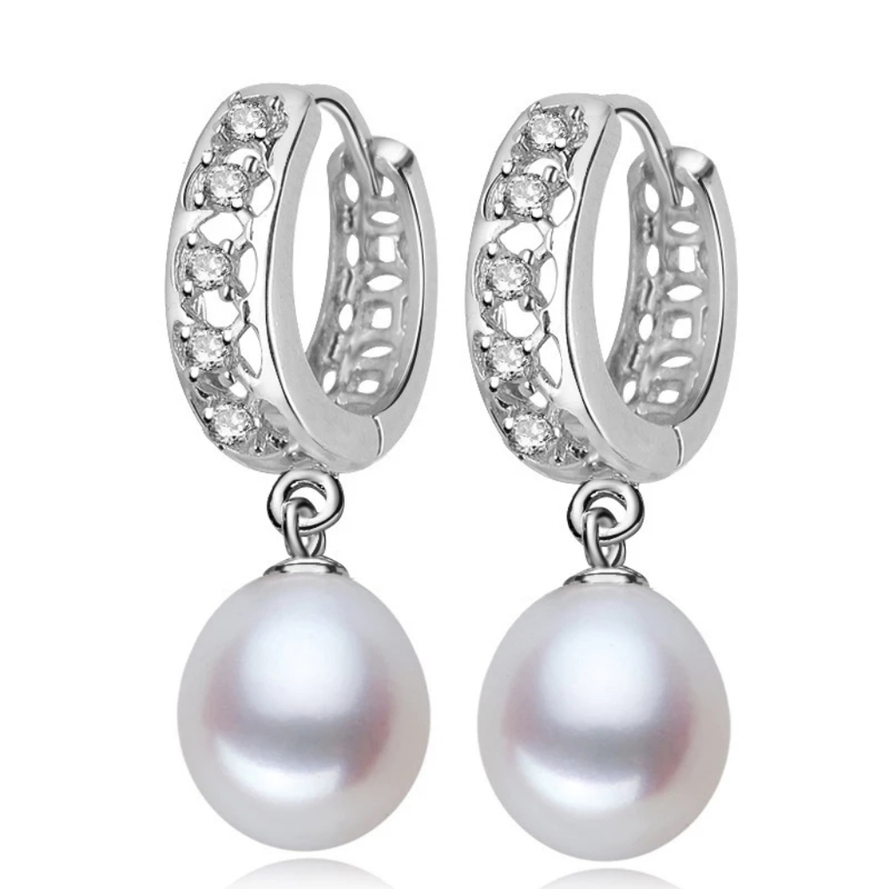 925 sterling silver and freshwater pearl earrings - Picture 1 of 6